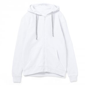 Толстовка на молнии с капюшоном Unit Siverga Heavy, белая