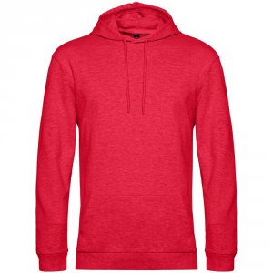 Толстовка с капюшоном унисекс Hoodie, красный меланж