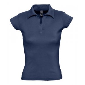 Рубашка поло женская без пуговиц Pretty 220, кобальт (темно-синяя)